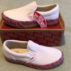 Vans Donut Slips Size4 White/Pink BrandNew